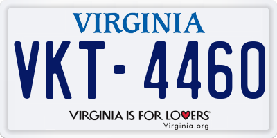 VA license plate VKT4460
