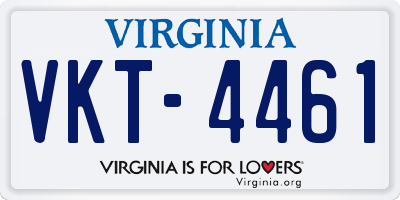 VA license plate VKT4461