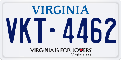 VA license plate VKT4462