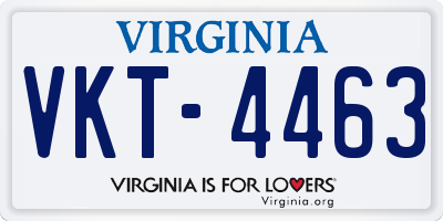 VA license plate VKT4463