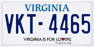 VA license plate VKT4465