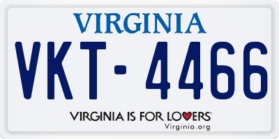 VA license plate VKT4466