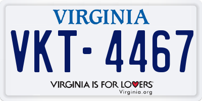 VA license plate VKT4467