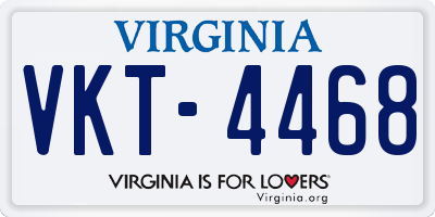 VA license plate VKT4468