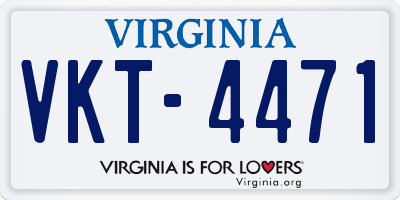 VA license plate VKT4471