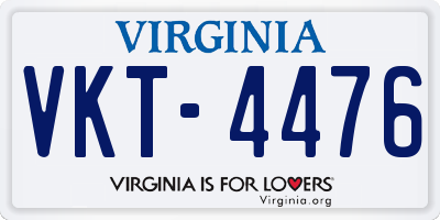 VA license plate VKT4476