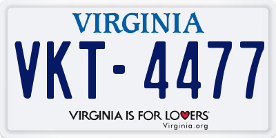 VA license plate VKT4477