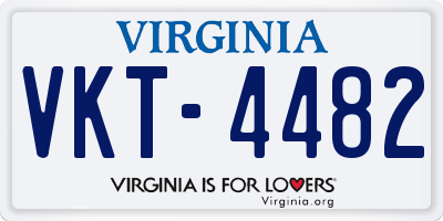 VA license plate VKT4482