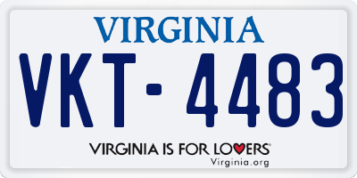 VA license plate VKT4483