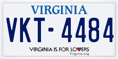 VA license plate VKT4484