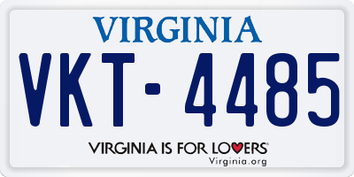 VA license plate VKT4485