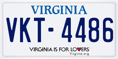 VA license plate VKT4486