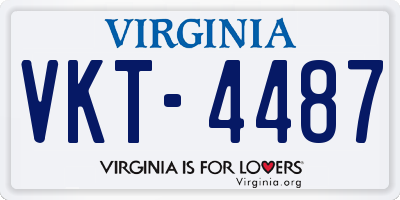 VA license plate VKT4487