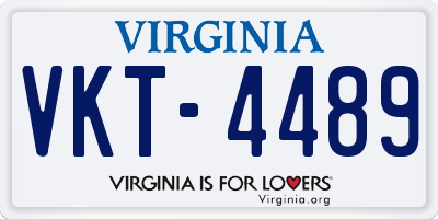 VA license plate VKT4489