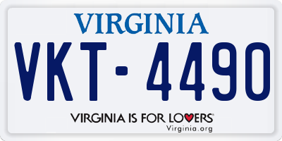 VA license plate VKT4490