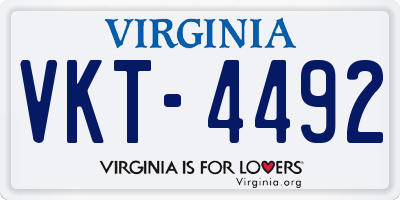 VA license plate VKT4492
