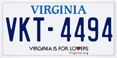 VA license plate VKT4494