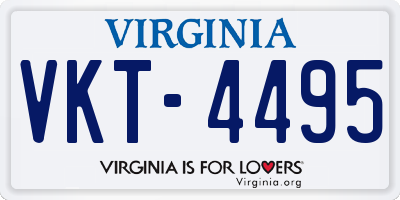 VA license plate VKT4495