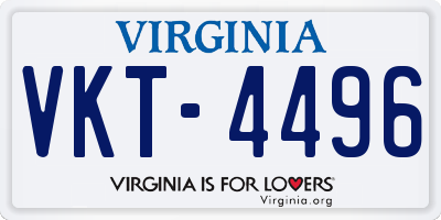 VA license plate VKT4496