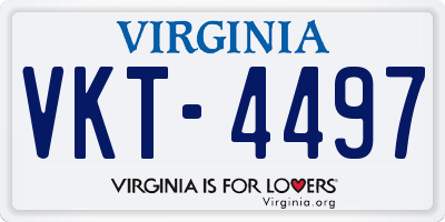 VA license plate VKT4497