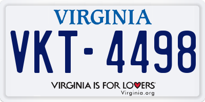 VA license plate VKT4498