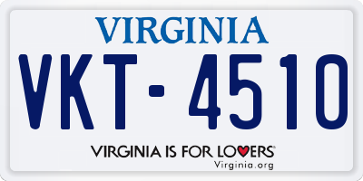 VA license plate VKT4510