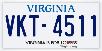 VA license plate VKT4511