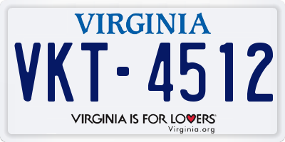 VA license plate VKT4512