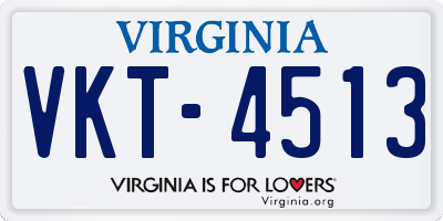 VA license plate VKT4513