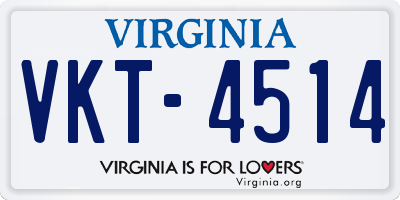 VA license plate VKT4514
