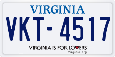 VA license plate VKT4517