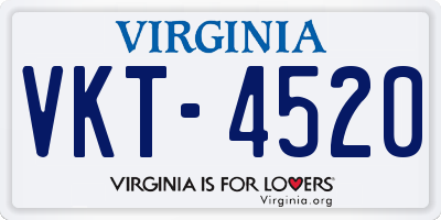 VA license plate VKT4520