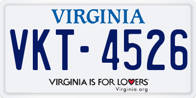 VA license plate VKT4526