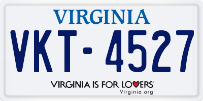 VA license plate VKT4527