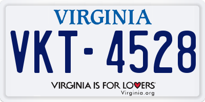 VA license plate VKT4528