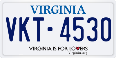 VA license plate VKT4530