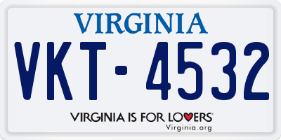 VA license plate VKT4532