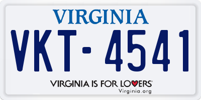 VA license plate VKT4541