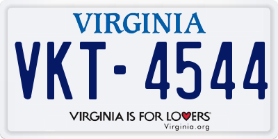 VA license plate VKT4544