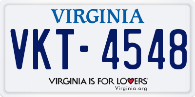 VA license plate VKT4548