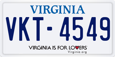 VA license plate VKT4549