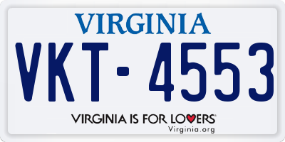 VA license plate VKT4553