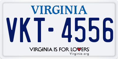 VA license plate VKT4556