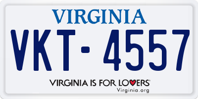 VA license plate VKT4557
