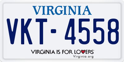 VA license plate VKT4558