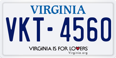 VA license plate VKT4560
