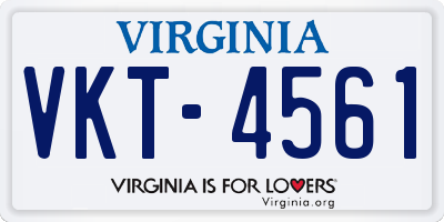 VA license plate VKT4561