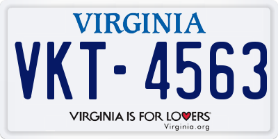 VA license plate VKT4563