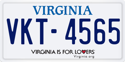 VA license plate VKT4565