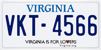 VA license plate VKT4566